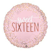 17 Inch Sweet 16 Pink Gold Dots Foil Balloon 35